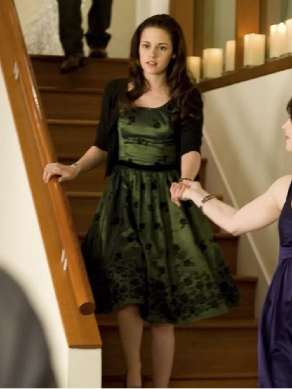 Whimsigoth, Bella Swan Twilight Saga New Moon Green Dress NECA, Velvet details L - Picture 7 of 8